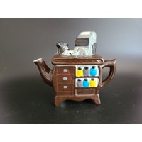 Vintage Keramik Schreibtisch Kasse Verkaufstheke Teekanne von SaunaHatsAndMore