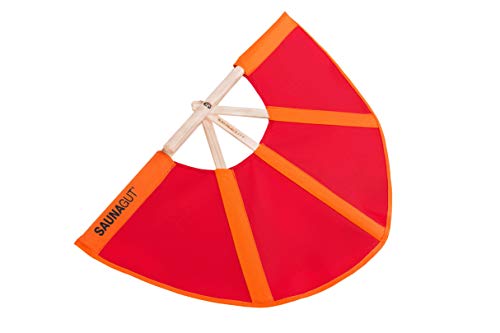 Saunagut® Aufgussfächer Esche KLEIN, Farbe:orange+rot von Saunagut