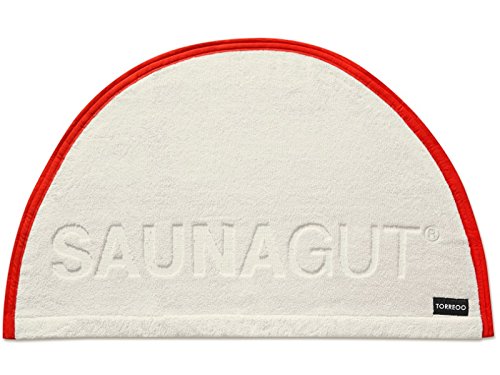 Saunagut® Sauna Wedeltuch Torreoo Elfenbein-rot von Saunagut