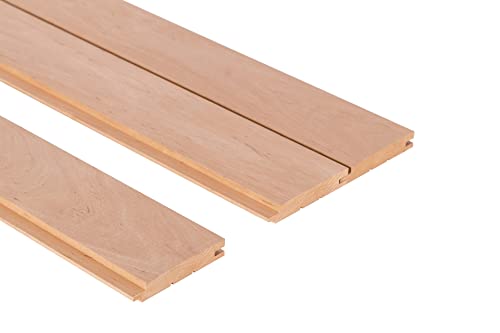 Saunainter Profilholz Erle Klasse A Nut-Feder STS4 15x120mm 2400mm 6Stk Baumaterial für Sauna und Innenräume von Saunainter