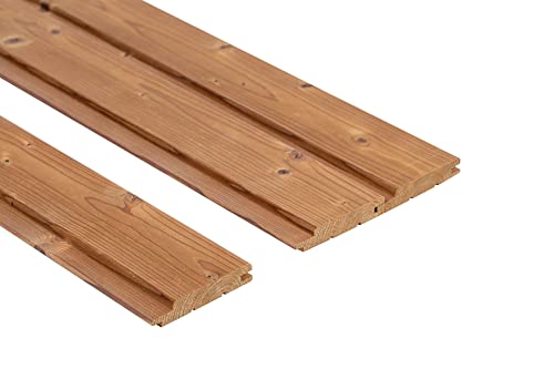 Saunainter Profilholz Thermische Fichte Nut-Feder STP 15x90mm 2100mm 6Stk Baumaterial für Sauna und Innenräume von Saunainter