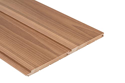 Saunainter Profilholz Thermo-Magnolia Klasse A Nut-Feder STS10 15x170mm 2100mm 6Stk Baumaterial für Sauna und Innenräume von Saunainter