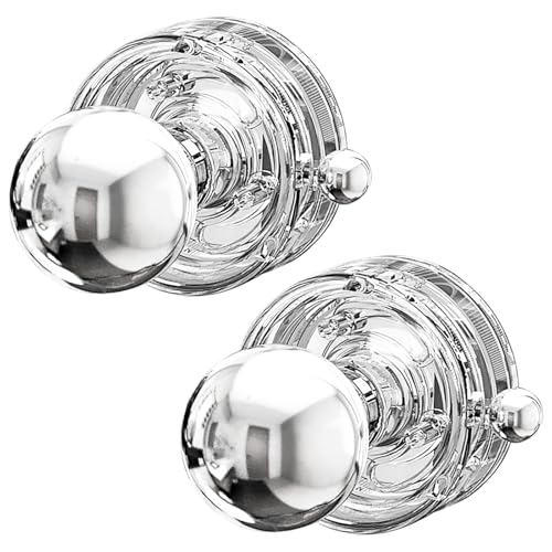 2 Stück Saugnapf Griff Transparent Haltegriff Glastür, Haken Saugnapf Extra Stark Ohne Bohren Mobilität Griff, Wasserdicht Wiederverwendbar Türgriff für Badezimmer Glastür (2) von Sauntere
