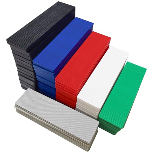 90 Stück Abstandshalter Kunststoff, 28 x 100 mm Rechteckige Unterlegplatten Kunststoff Wasserdicht Ausgleichsplättchen Verglasungsklötze für Verlegen Von Fliesen (1-6 mm) von Sauntere
