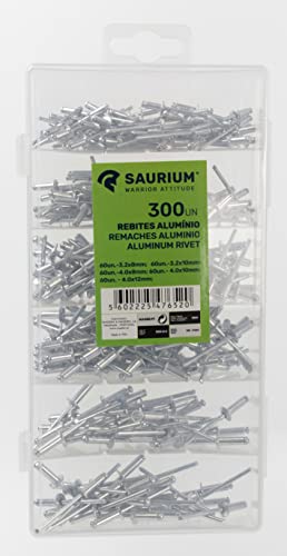 Saurium 47652 Aluminium Nieten, 300 Un-SAURIUM-47652, Metallic von Saurium