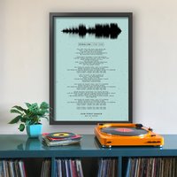 Lyrics Sound Wave Poster Personalisiert Jeder Song First Dance Soundwave Geschenk Für Männer Musik von SausageDogDesigns