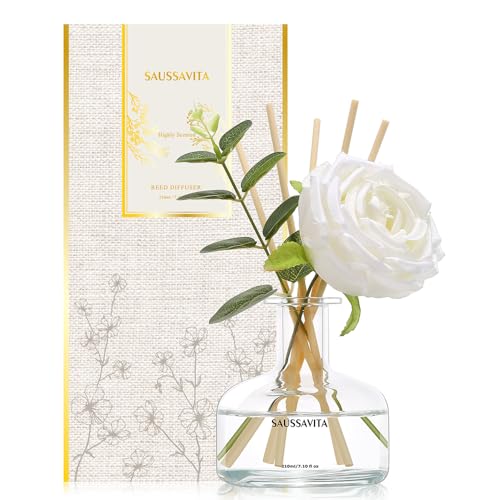 Saussavita Blume Raumduft Reed Diffuser für120 Tage Jasmin Duft, Aroma Diffuser mit 7 Duftstäbchen, Natürlich Langanhaltend Raumdüfte-Set, Lufterfrischer für die Büro und Badezimmer (Jasmin) Saussavita Blume Raumduft Reed Diffuser für120 Tage Jasmin Duft, Aroma Diffuser mit 7 Duftstäbchen, Natürlich Langanhaltend Raumdüfte-Set, Lufterfrischer für die Büro und Badezimmer (Jasmin) von Saussavita