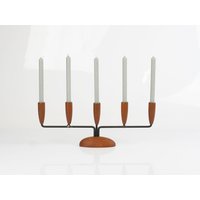 Kerzenhalter, Teak Und Metall, 60Er Jahre Kerzenhalter, Teak Und Metall, 60Er Jahre von Sauvageot