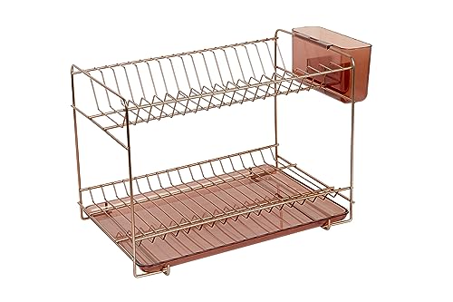 Sauvic Kleiner Edelstahl-Geschirrabtropfer mit kupferfarbener Oberfläche 38,5x25x28 cm von Sauvic