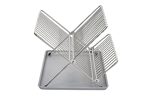 Sauvic Klappbarer, verchromter Geschirrabtropfer in Grau von Sauvic