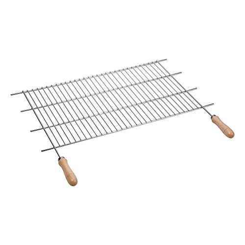 Sauvic Grillrost aus Edelstahl 18/8 mit Holzgriffen und anpassbarer Länge, 52–62x40 cm von Sauvic