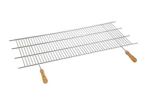 Sauvic Verzinkter Grillrost mit Holzgriffen und anpassbarer Länge, 92–102x40 cm von Sauvic