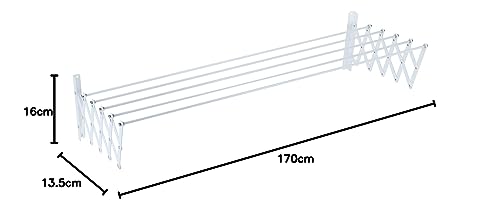 Sauvic Wäscheständer, Weiß, 170 cm, 89813, 170 cm. von Sauvic