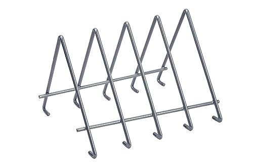 Halterung für 4 Artikel (Pfannen, Küchenutensilien) aus Stahl mit Grauer Kunststoffbeschichtung von Sauvic