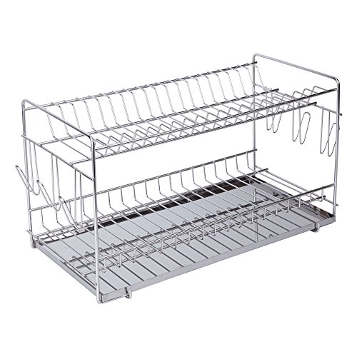 Sauvic Extragroßer Edelstahl-Geschirrabtropfer für 20 Teller, 49x22,5x27 cm Sauvic Extragroßer Edelstahl-Geschirrabtropfer für 20 Teller, 49x22,5x27 cm von Sauvic