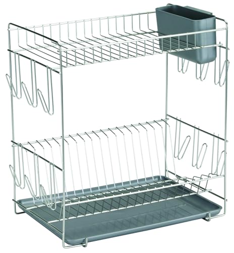 Sauvic Großer Edelstahl-Geschirrabtropfer, 43x25x41,5 cm von Sauvic