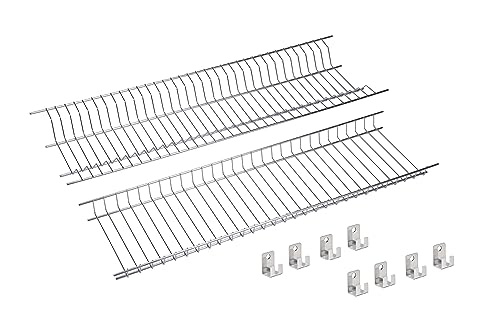 Set mit Geschirr- und Gläserabtropfer aus Edelstahl für 75 cm breite Schränke von Sauvic