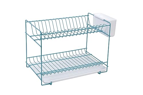 Sauvic Türkisblauer Vintage-Geschirrabtropfer 38,5x25x28 cm Sauvic Türkisblauer Vintage-Geschirrabtropfer 38,5x25x28 cm von Sauvic