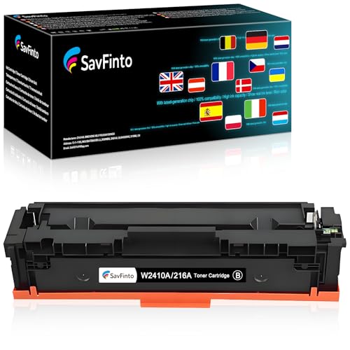 SavFinto 216A Schwarz Tonerpatrone Ersatz für HP W2410A 216A Toner Kompatibel mit Color Laserjet Pro MFP M183fw M183fdw M182n M182nw, Color Laserjet Pro M155a M155dw M155nw (1 Schwarz) von SavFinto