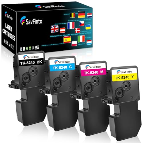 SavFinto TK5240 TK-5240 Toner Kompatibel für Kyocera ECOSYS M5526cdw M5526cdn P5026cdw P5026cdn (1 Schwarz, 1Cyan, 1 Magenta, 1 Gelb) SavFinto TK5240 TK-5240 Toner Kompatibel für Kyocera ECOSYS M5526cdw M5526cdn P5026cdw P5026cdn (1 Schwarz, 1Cyan, 1 Magenta, 1 Gelb) von SavFinto