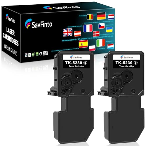 SavFinto TK5230 Schwarz Toner Kompatibel für Kyocera ECOSYS M5521cdw Ersatz für Kyocera TK-5230 TK5220 TK-5220 Kompatibel für ECOSYS M5521cdw M5521cdn P5021cdn P5021cdw (2 Schwarz) von SavFinto