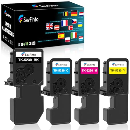 SavFinto TK5230 Toner Kompatibel für Kyocera ECOSYS M5521cdw Ersatz für Kyocera TK-5230 TK5220 für Kyocera ECOSYS M5521cdw M5521cdn P5021cdn P5021cdw (4 Stück, 1 Schwarz, 1 Cyan, 1 Magenta, 1 Gelb) SavFinto TK5230 Toner Kompatibel für Kyocera ECOSYS M5521cdw Ersatz für Kyocera TK-5230 TK5220 für Kyocera ECOSYS M5521cdw M5521cdn P5021cdn P5021cdw (4 Stück, 1 Schwarz, 1 Cyan, 1 Magenta, 1 Gelb) von SavFinto