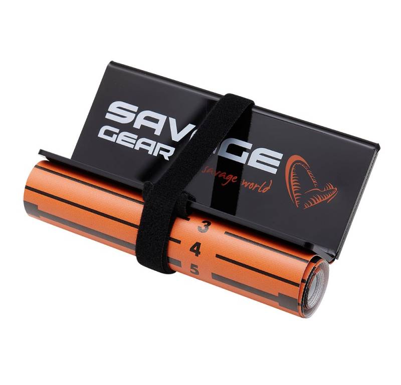 Savage Gear Angelkescher Measure Up Roll 130 x 13cm Fish Scale Tape Fisch Maßband Mess Matte, Leicht zu reinigendes PVC-Gewebe von Savage Gear