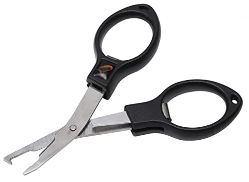 Savage Gear Magic Folding Scissors 11cm - Angelschere für Geflechtschnüre & Monoschnüre, faltbare Schere für Spinnangler, Sprengringzange für kleine Sprengringe von Savage Gear
