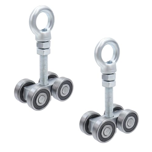 Savagrow 2 Stück 4 Räder Silent Trolley Montage Rollen Universal Hebering Rad für Heavy Duty Schiebetür Gleitschienen Zubehör Savagrow 2 Stück 4 Räder Silent Trolley Montage Rollen Universal Hebering Rad für Heavy Duty Schiebetür Gleitschienen Zubehör von Savagrow