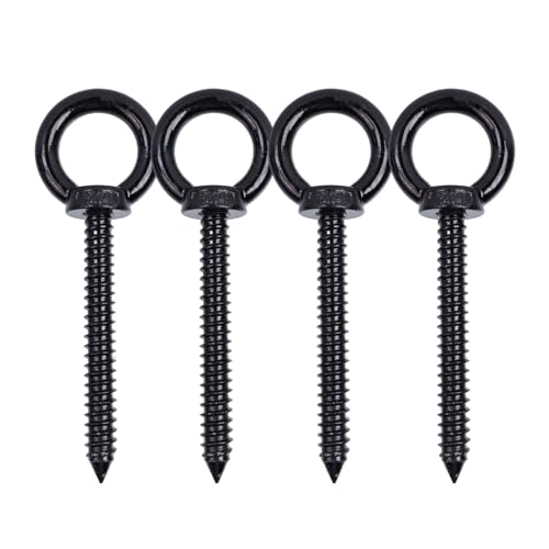 Savagrow Robuste Schrauben für Hängemattenständer, Blumenkorb, hängende Kunstwerke, schwarz, 304 Edelstahl, M10 × 80 mm, 4 Stück von Savagrow