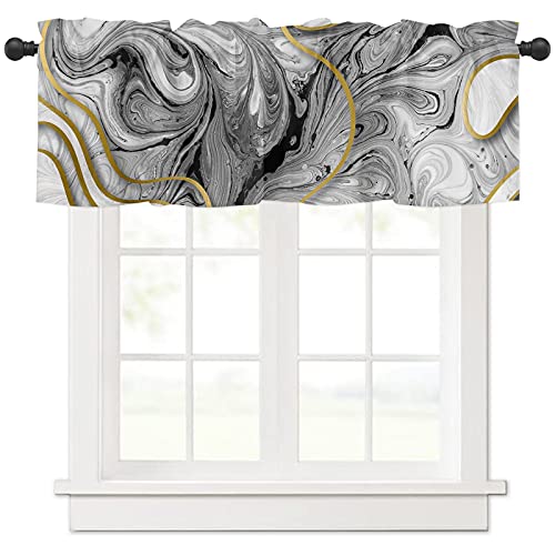 Savannan Vorhänge Volants Schwarz Weiß Marmor Gold Line Abstrakte Moderne Kunst Stangentasche Kurze Fenster Volants Cafe Vorhang für Küche Schlafzimmer Badezimmer, 1 Panel, 106,7 cm B x 30,5 cm L Savannan Vorhänge Volants Schwarz Weiß Marmor Gold Line Abstrakte Moderne Kunst Stangentasche Kurze Fenster Volants Cafe Vorhang für Küche Schlafzimmer Badezimmer, 1 Panel, 106,7 cm B x 30,5 cm L von Savannan