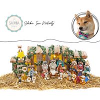 Handgefertigte Shiba Inu Akita Hundekrippe Geschenk Für Hundeliebhaber von Savannashopspet