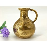 Small Vintage Brutalist Solid Brass Vase, Handmade 60S Flower Mid Century Vase For One Flower, Home Office Decor von SaveForFuture