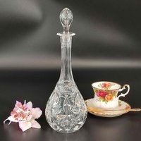 Vintage Art Deco Crystal Glass Wine Decanter 30S, Small 250Ml Decanter, Hollywood Regency Home Decor, Art Birthday Gift von SaveForFuture