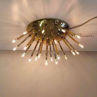 Vintage Sputnik Ceiling Or Wall Lamp, Bankamp Half Ball Lamp With 20 Led Bulbs, 90S Gold Eye-Catcher Hollywood Regency Home Interior von SaveForFuture