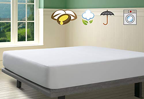Savel, Matratzenschoner aus 100% Baumwollfrottee, wasserdicht, mit Arganöl behandelt | 135x200cm | anpassbar | PU-Barriere, wasserfest, mit Milbenschutz Savel, Matratzenschoner aus 100% Baumwollfrottee, wasserdicht, mit Arganöl behandelt | 135x200cm | anpassbar | PU-Barriere, wasserfest, mit Milbenschutz von Savel