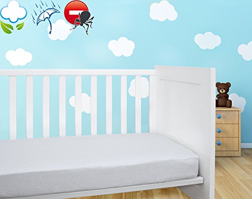 Savel, Matratzenschoner für Kinderbett, Frottee, 100% Baumwolle, wasserdicht und atmungsaktiv mit Anti-Milben-Behandlung, 60 x 120 cm von Savel