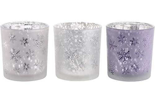 Saville Designs Festive Snowflake Teelichthalter, 3-teilig, Pink/Lila/Rouge Saville Designs Festive Snowflake Teelichthalter, 3-teilig, Pink/Lila/Rouge von Saville Designs