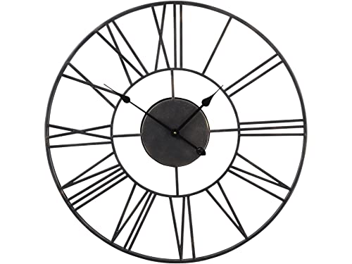 Saville Designs Wanduhr aus Metall mit antikem Skelett, 70 cm Durchmesser, Schwarz Saville Designs Wanduhr aus Metall mit antikem Skelett, 70 cm Durchmesser, Schwarz von Saville Designs