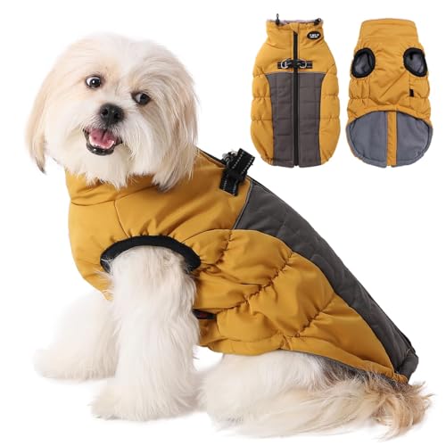 Savlot Hundejacke Wasserdichter Hundemantel Reflektierende Jacke für kaltes Wetter mit weichem Fleecefutter Warmer Mantel für Hund Indoor & Outdoor Camping Wandern Hundemantel mit Reißverschluss XS von Savlot