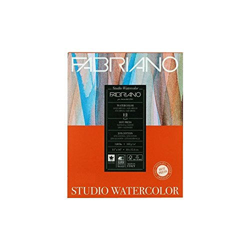 Savoir Faire Studio Hot Press Aquarellblock, 28 x 35 cm, Weiß von Fabriano