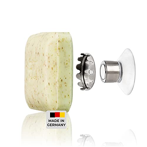 SAVONT 1x Classic Edition Seifenhalter mit Magnet, ohne Bohren, mit Saugnapf, für Waschbecken, Dusche & Badewanne (Classic Edition Silver 1x) von SAVONT