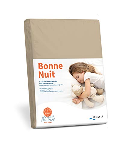 Savorana Bonne Nuit Elastan Spannbetttuch Baumwolle Stretch 220 g/m²- Steghöhe bis 30 cm Bettlaken für Boxspringbetten Wasserbetten - Größe 140x200-160x220 cm Cappuccino von Savorana