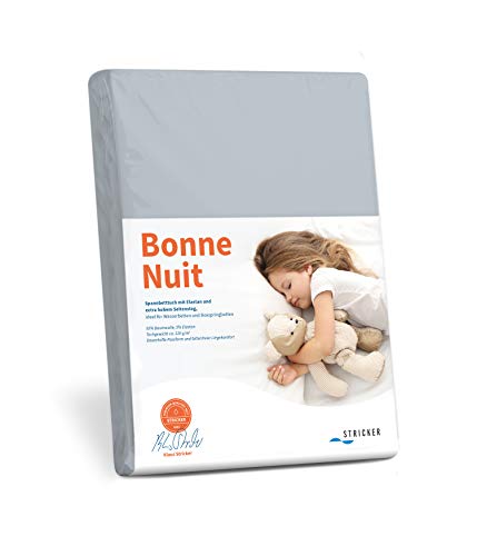 Savorana Bonne Nuit Elastan Spannbetttuch Baumwolle Stretch 220 g/m²- Steghöhe bis 30 cm Bettlaken für Boxspringbetten Wasserbetten - Größe 140x200-160x220 cm Graphit von Savorana