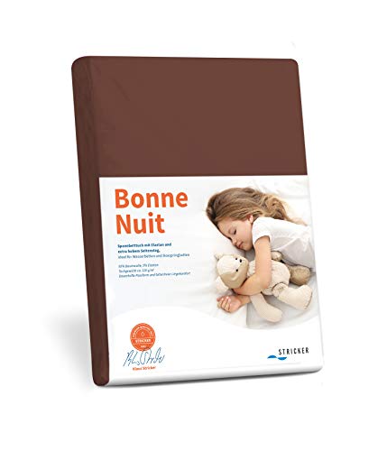 Bonne Nuit Elastan Spannbetttuch Baumwolle Stretch 220 g/m²- Steghöhe bis 40 cm Bettlaken für Boxspringbetten Wasserbetten - Größe 180x200 - 200x220 cm tabak von Savorana