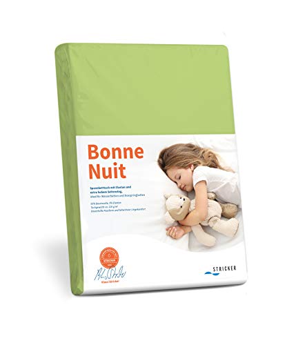 Bonne Nuit Elastan Spannbetttuch Baumwolle Stretch 220 g/m²- Steghöhe bis 40 cm Bettlaken für Boxspringbetten Wasserbetten - Größe 180x200 - 200x220 kiwi von Savorana