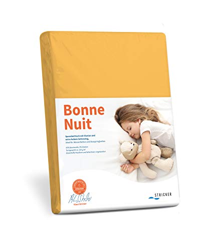 Bonne Nuit Elastan Spannbetttuch Baumwolle Stretch 220 g/m²- Steghöhe bis 40 cm Bettlaken für Boxspringbetten Wasserbetten - Größe 180x200 - 200x220 mais von Savorana