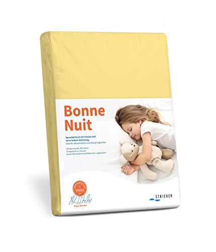 Savorana Bonne Nuit Elastan Spannbetttuch Baumwolle Stretch 220 g/m²- Steghöhe bis 30 cm Bettlaken für Boxspringbetten Wasserbetten - Größe 140x200-160x220 cm Gold von Savorana