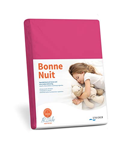 Savorana Bonne Nuit Elastan Spannbetttuch Baumwolle Stretch 220 g/m²- Steghöhe bis 30 cm Bettlaken für Boxspringbetten Wasserbetten - Größe 180x200-200x220 cm pink von Savorana