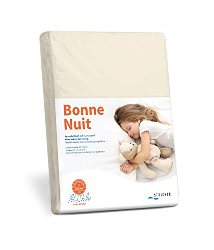 Bonne Nuit Elastan Spannbetttuch Baumwolle Stretch 220 g/m²- Steghöhe bis 40 cm Bettlaken für Boxspringbetten Wasserbetten - Größe 180x200 - 200x220 natur von Savorana